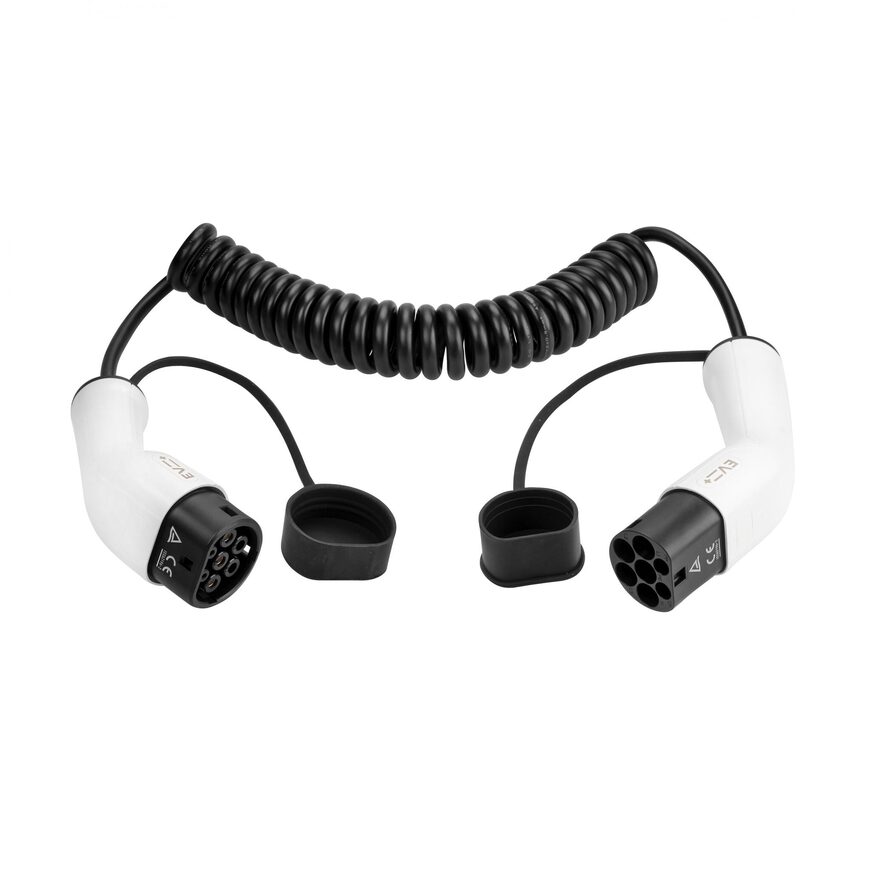 EV Charging Cable Type 2 to Type 2 Spiral 16A 1 Phase 8m