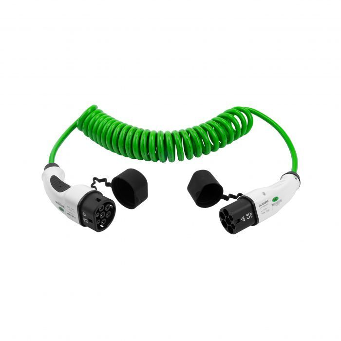 EV charging cable Type 2 to Type 2 Spiral 32A 1 Phase 5m