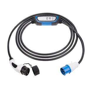 EV charging cable Type 2 to CEE plug with controlbox 32A