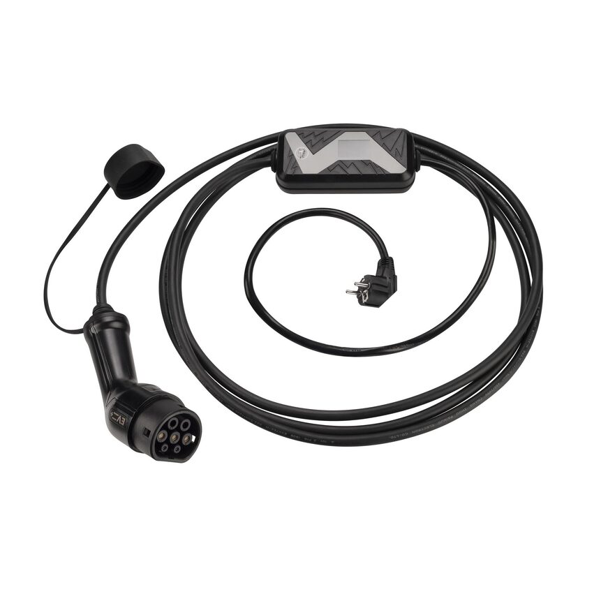 EV charging cable Type 2 to schuko with controlbox 16A-adjustable