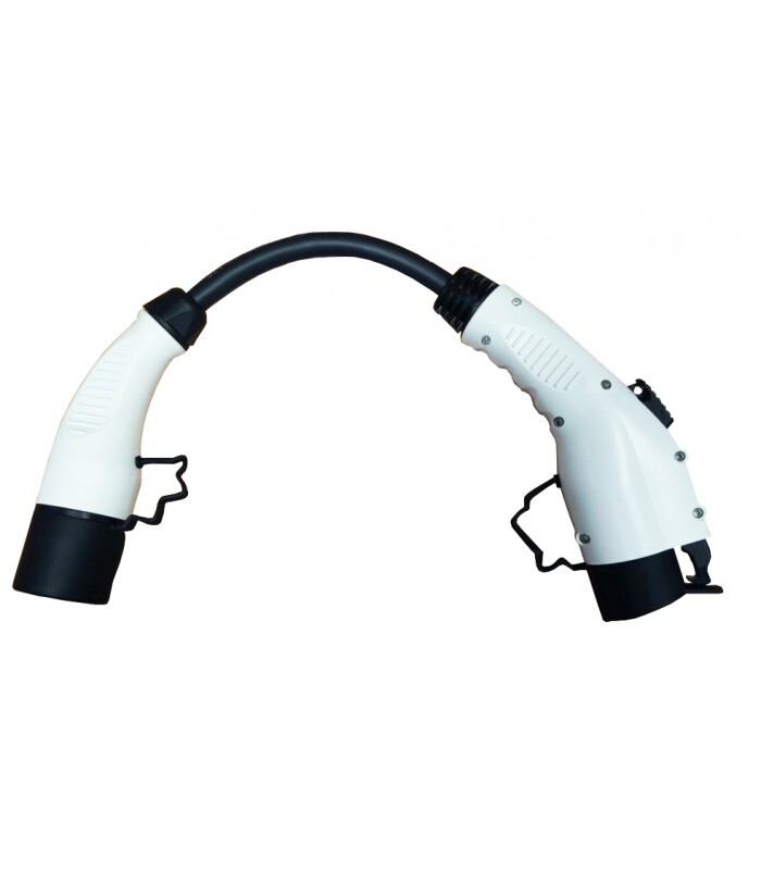 Type 1 to Type 2 adapter for EV charging cable